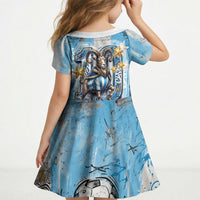 El Diez Argentina GOAT 10 Football Kid Short Sleeve Dress Goat Mascot King Crown Graffiti Art