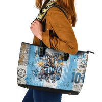 El Diez Argentina GOAT 10 Football Leather Tote Bag Goat Mascot King Crown Graffiti Art