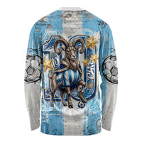 El Diez Argentina GOAT 10 Football Long Sleeve Shirt Goat Mascot King Crown Graffiti Art
