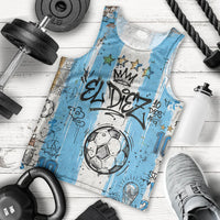 El Diez Argentina GOAT 10 Football Men Tank Top Goat Mascot King Crown Graffiti Art