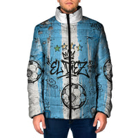 El Diez Argentina GOAT 10 Football Padded Jacket Goat Mascot King Crown Graffiti Art