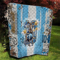 El Diez Argentina GOAT 10 Football Quilt Goat Mascot King Crown Graffiti Art