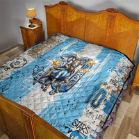 El Diez Argentina GOAT 10 Football Quilt Goat Mascot King Crown Graffiti Art