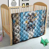 El Diez Argentina GOAT 10 Football Quilt Goat Mascot King Crown Graffiti Art