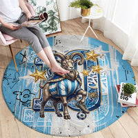 El Diez Argentina GOAT 10 Football Round Carpet Goat Mascot King Crown Graffiti Art