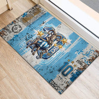 El Diez Argentina GOAT 10 Football Rubber Doormat Goat Mascot King Crown Graffiti Art