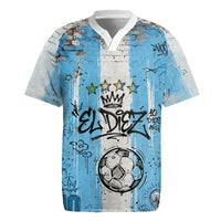 El Diez Argentina GOAT 10 Football Rugby Jersey Goat Mascot King Crown Graffiti Art