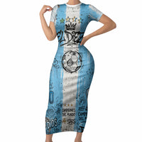 El Diez Argentina GOAT 10 Football Short Sleeve Bodycon Dress Goat Mascot King Crown Graffiti Art