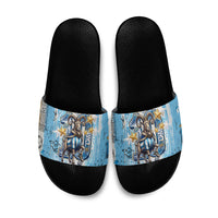 El Diez Argentina GOAT 10 Football Slide Sandals Goat Mascot King Crown Graffiti Art