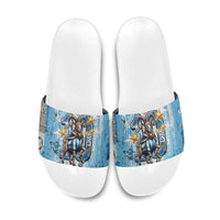 El Diez Argentina GOAT 10 Football Slide Sandals Goat Mascot King Crown Graffiti Art