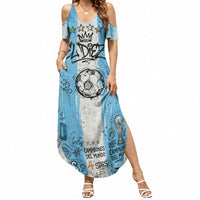 El Diez Argentina GOAT 10 Football Summer Maxi Dress Goat Mascot King Crown Graffiti Art