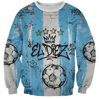 El Diez Argentina GOAT 10 Football Sweatshirt Goat Mascot King Crown Graffiti Art