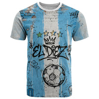 El Diez Argentina GOAT 10 Football T Shirt Goat Mascot King Crown Graffiti Art