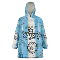 El Diez Argentina GOAT 10 Football Wearable Blanket Hoodie Goat Mascot King Crown Graffiti Art