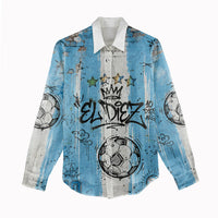 El Diez Argentina GOAT 10 Football Women Casual Shirt Goat Mascot King Crown Graffiti Art