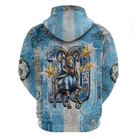 El Diez Argentina GOAT 10 Football Zip Hoodie Goat Mascot King Crown Graffiti Art