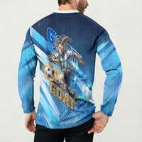 Argentina Football GOAT 10 Pride Button Sweatshirt Power of the King - 4 Star Champions Mascot