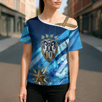 Argentina Football GOAT 10 Pride Cross Shoulder Shirt Power of the King - 4 Star Champions Mascot
