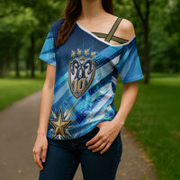Argentina Football GOAT 10 Pride Cross Shoulder Shirt Power of the King - 4 Star Champions Mascot