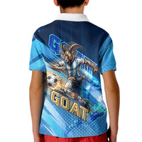 Argentina Football GOAT 10 Pride Kid Polo Shirt Power of the King - 4 Star Champions Mascot