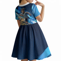Argentina Football GOAT 10 Pride Kid Short Sleeve Dress Power of the King - 4 Star Champions Mascot