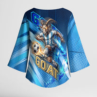 Argentina Football GOAT 10 Pride Kimono Sleeve Blouse Power of the King - 4 Star Champions Mascot