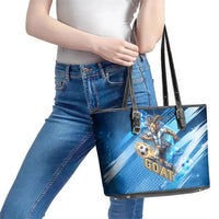 Argentina Football GOAT 10 Pride Leather Tote Bag Power of the King - 4 Star Champions Mascot
