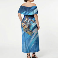 Argentina Football GOAT 10 Pride Off Shoulder Maxi Dress Power of the King - 4 Star Champions Mascot