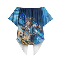 Argentina Football GOAT 10 Pride Off Shoulder Wrap Waist Top Power of the King - 4 Star Champions Mascot
