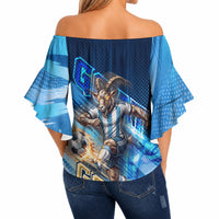 Argentina Football GOAT 10 Pride Off Shoulder Wrap Waist Top Power of the King - 4 Star Champions Mascot