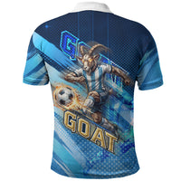 Argentina Football GOAT 10 Pride Polo Shirt Power of the King - 4 Star Champions Mascot