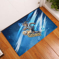 Argentina Football GOAT 10 Pride Rubber Doormat Power of the King - 4 Star Champions Mascot
