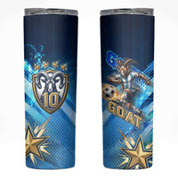 Argentina Football GOAT 10 Pride Skinny Tumbler Power of the King - 4 Star Champions Mascot