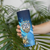 Argentina Football GOAT 10 Pride Skinny Tumbler Power of the King - 4 Star Champions Mascot