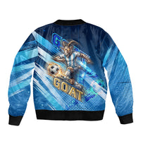 Argentina Football GOAT 10 Pride Sleeve Zip Bomber Jacket Power of the King - 4 Star Champions Mascot