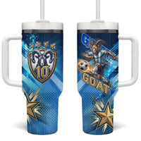 Argentina Football GOAT 10 Pride Tumbler With Handle Power of the King - 4 Star Champions Mascot