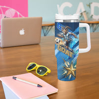 Argentina Football GOAT 10 Pride Tumbler With Handle Power of the King - 4 Star Champions Mascot