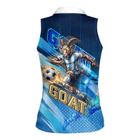 Argentina Football GOAT 10 Pride Women Sleeveless Polo Shirt Power of the King - 4 Star Champions Mascot