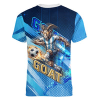 Argentina Football GOAT 10 Pride Women V-Neck T-Shirt Power of the King - 4 Star Champions Mascot