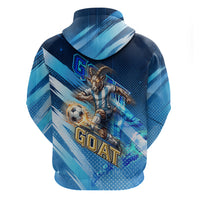 Argentina Football GOAT 10 Pride Zip Hoodie Power of the King - 4 Star Champions Mascot