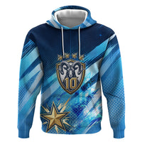 Argentina Football GOAT 10 Pride Zip Hoodie Power of the King - 4 Star Champions Mascot