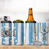 Argentina Football GOAT 4 in 1 Can Cooler Tumbler Four Times World Champions