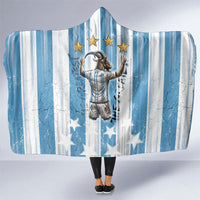 Argentina Football GOAT Hooded Blanket Four Times World Champions