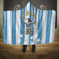 Argentina Football GOAT Hooded Blanket Four Times World Champions