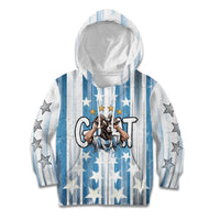 Argentina Football GOAT Kid Hoodie Four Times World Champions