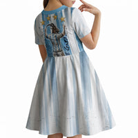 Argentina Football GOAT Kid Short Sleeve Dress Four Times World Champions