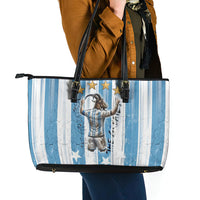 Argentina Football GOAT Leather Tote Bag Four Times World Champions