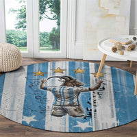 Argentina Football GOAT Round Carpet Four Times World Champions