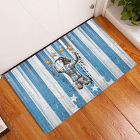 Argentina Football GOAT Rubber Doormat Four Times World Champions