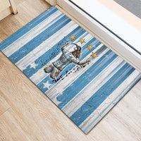 Argentina Football GOAT Rubber Doormat Four Times World Champions